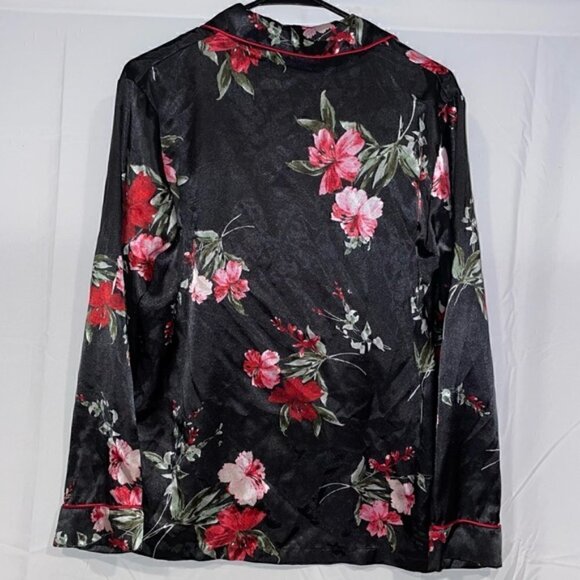 APT. 9 Pajama Top Floral Intimates Long Sleeve Button Front Notch Collar Sleep - Picture 5 of 6